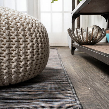 Finn Modern Farmhouse Pinstripe  Area Rug